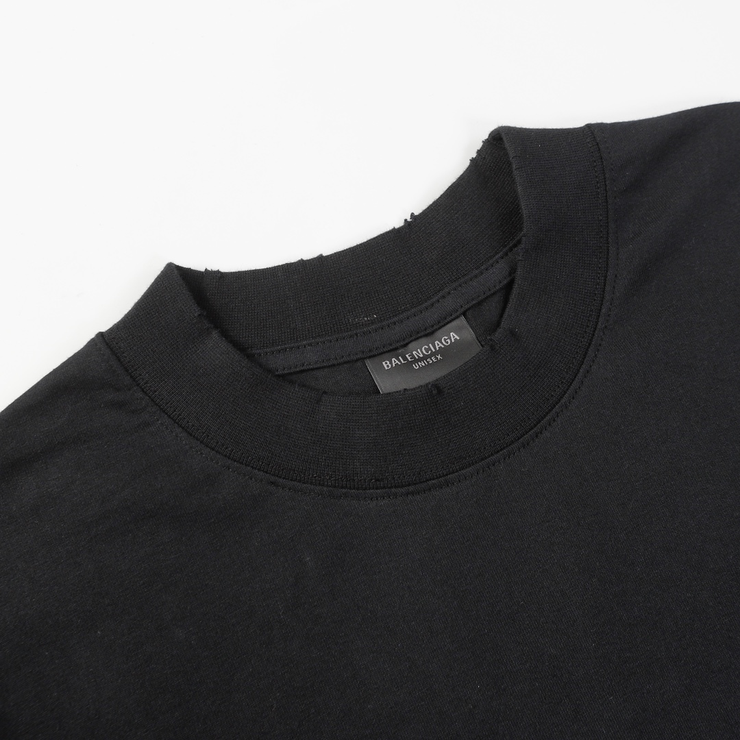 Balenciaga Black 3B Stencil Vintage Jersey Oversized T-shirt（787349TQVU41083）