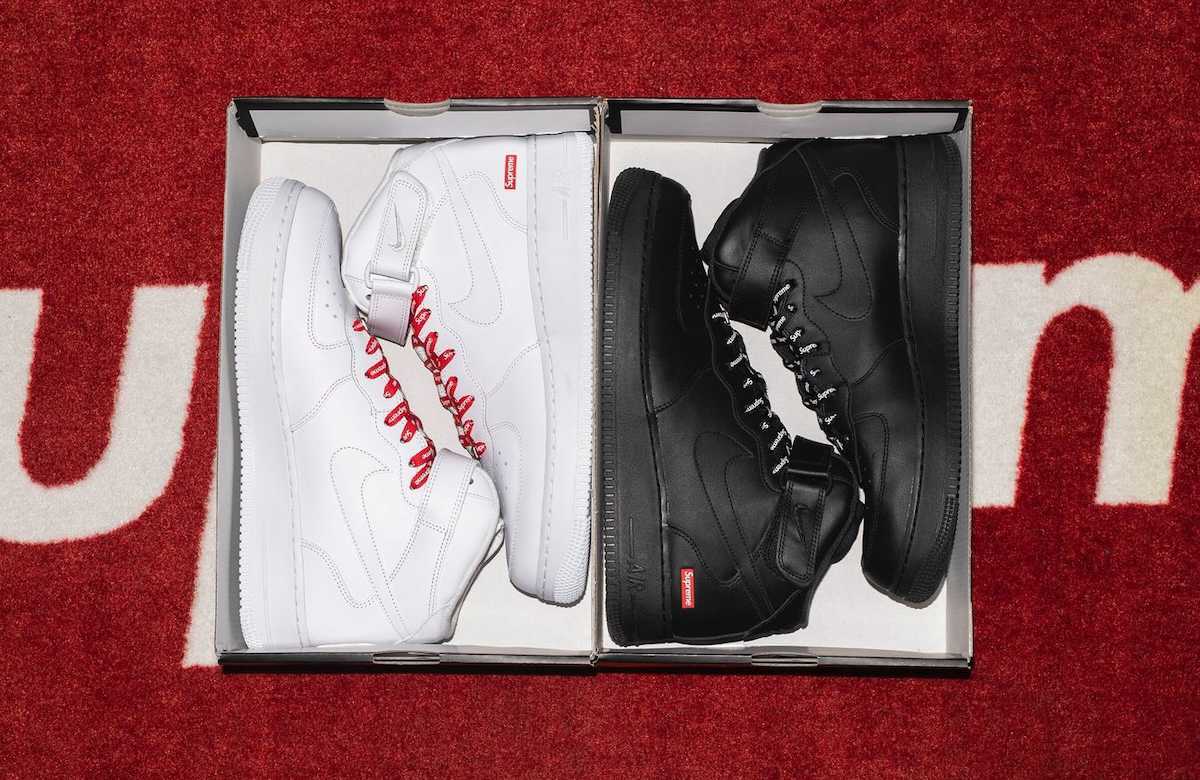 9/29発売｜Supreme × Nike Air Force 1 Mid 2colors 24FW ｜抽選/販売/定価情報 1枚目