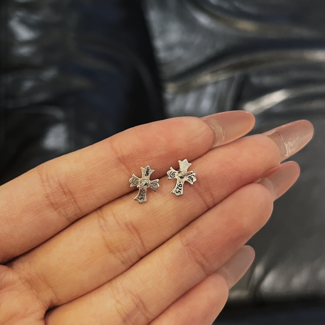 CHROME HEARTS Long Cross Flower Earrings（CHROME HEARTS 224）