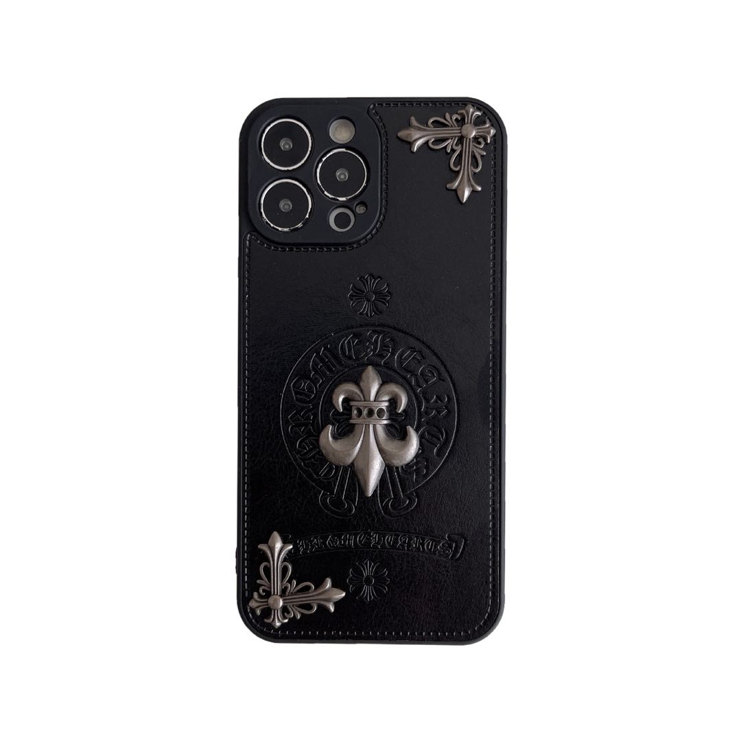 クロムハーツ レザー携帯ケース（iPhoneのみ対応、対応する機種をお選びください）