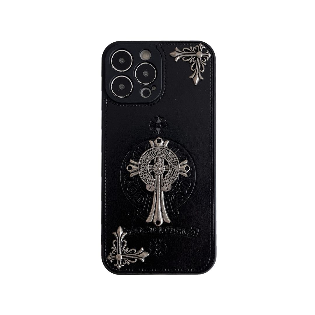 クロムハーツ レザー携帯ケース（iPhoneのみ対応、対応する機種をお選びください）