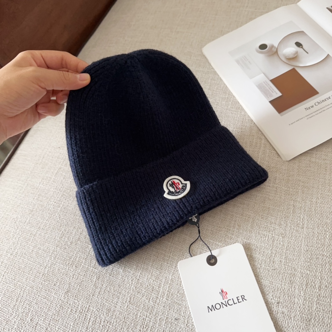 MONCLER Ribbed Knit Wool Beanie（3B00063M1900750）ウール（7色展開）