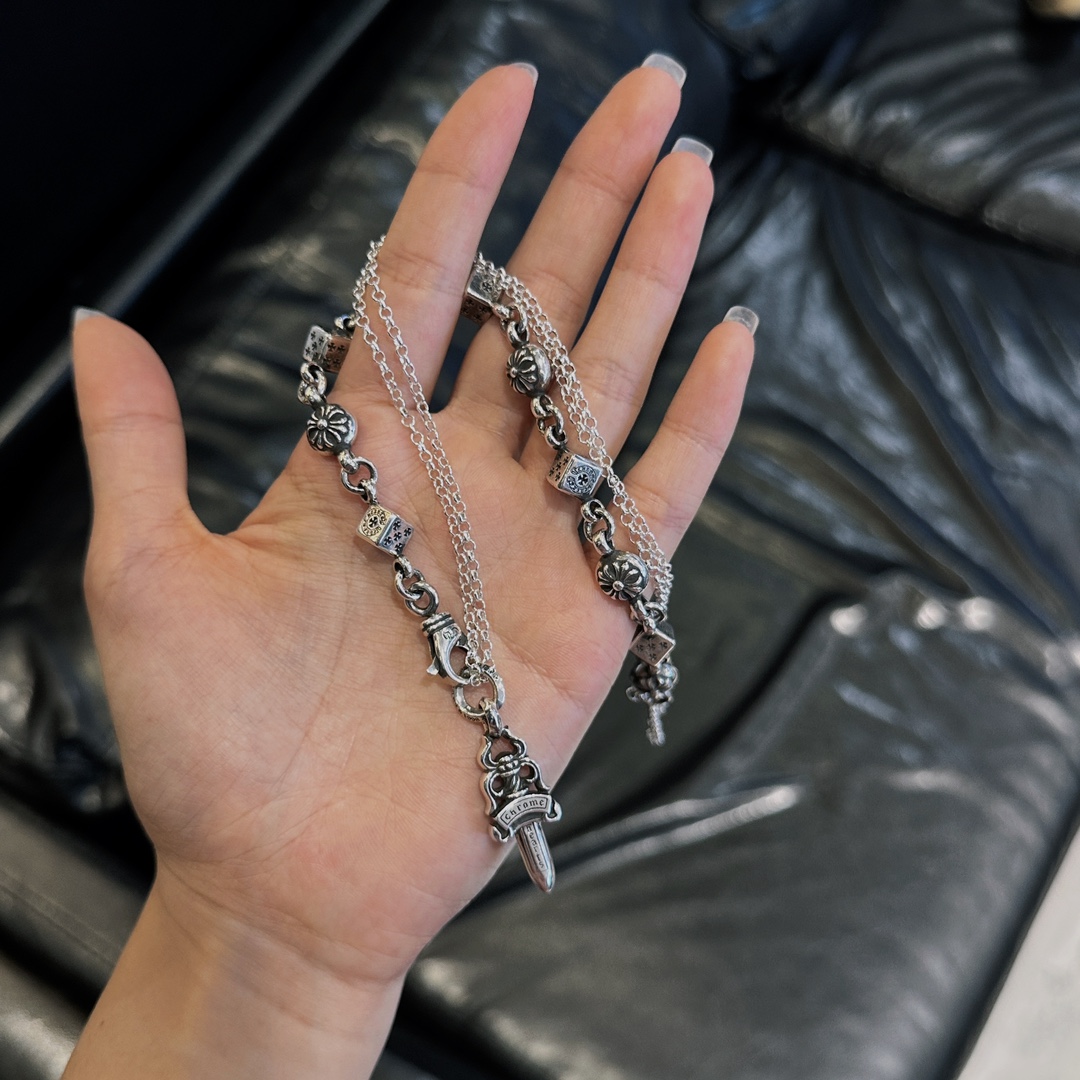CHROME HEARTS Sword and Dice Element Necklace（CHROME HEARTS 250）