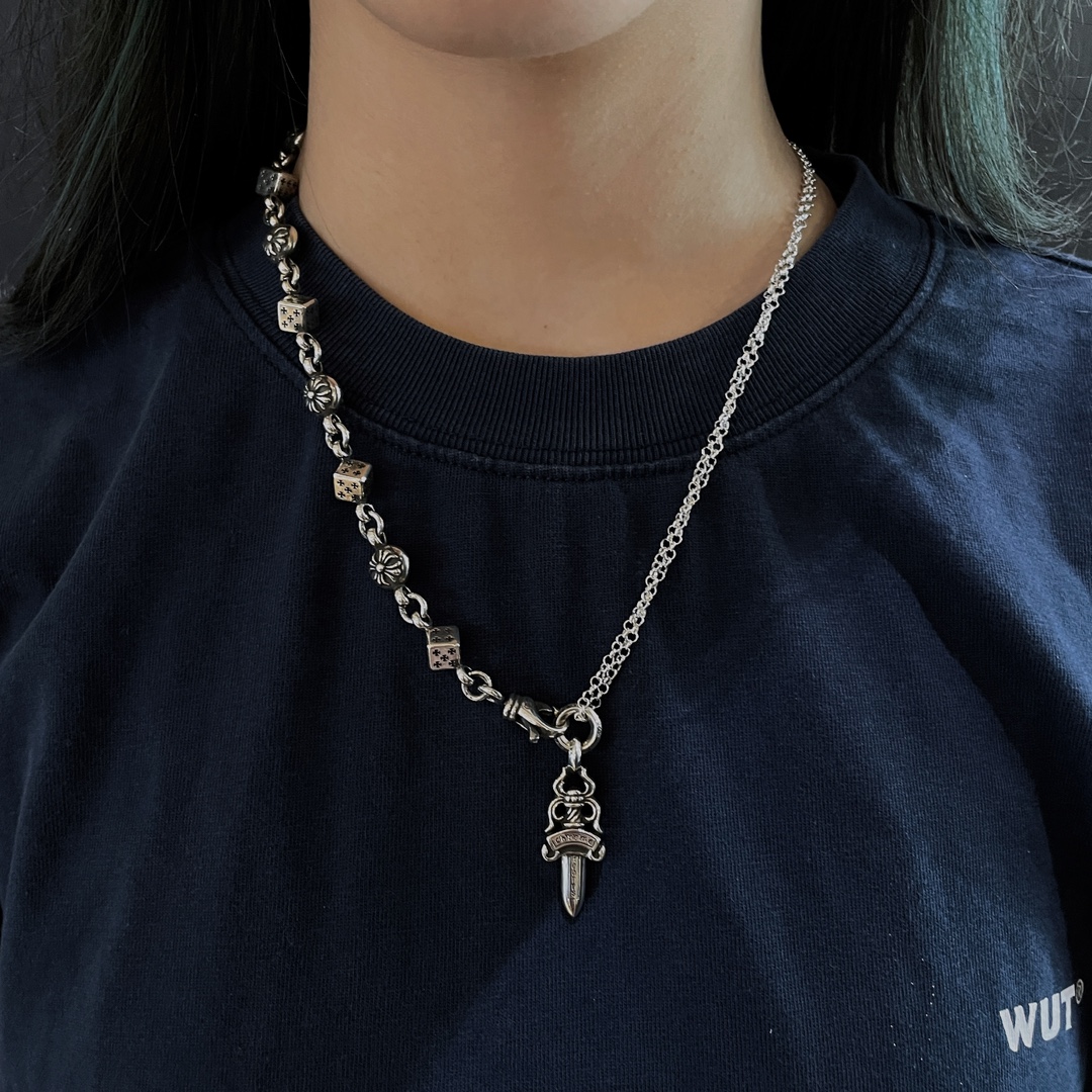 CHROME HEARTS Sword and Dice Element Necklace（CHROME HEARTS 250）