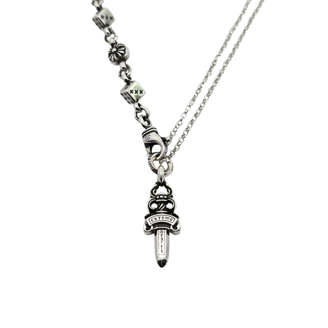 CHROME HEARTS Sword and Dice Element Necklace（CHROME HEARTS 250）