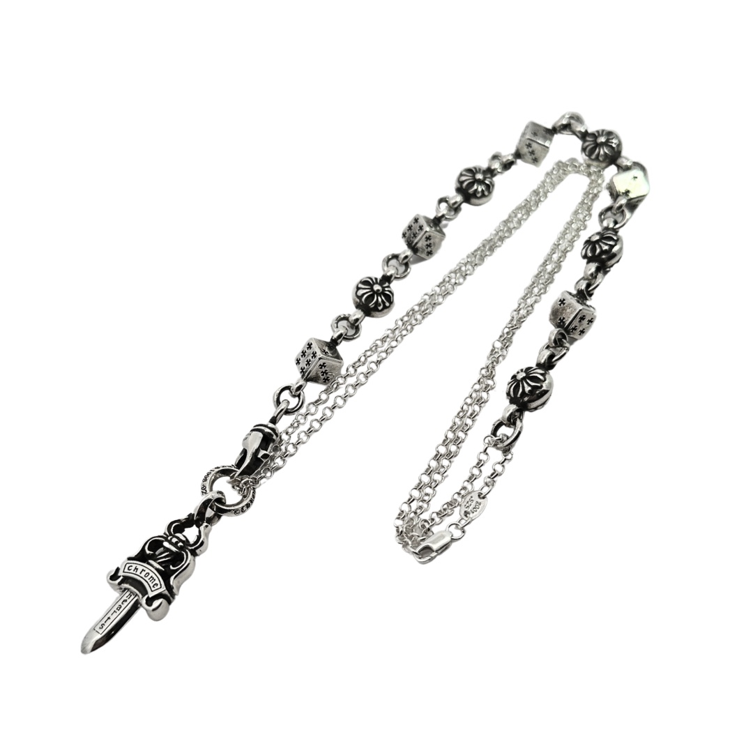 CHROME HEARTS Sword and Dice Element Necklace（CHROME HEARTS 250）