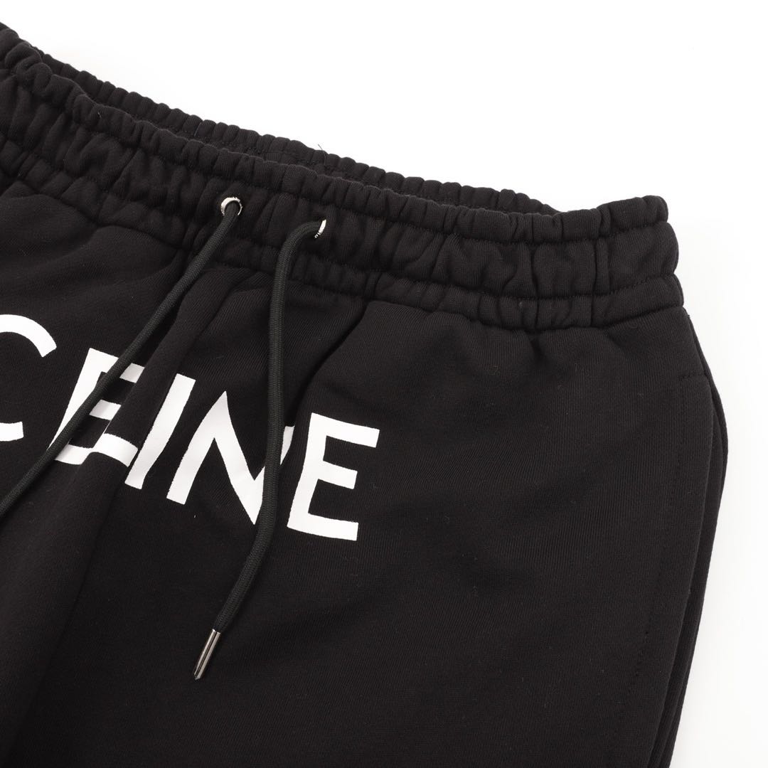 CELINE Track Pants / Cotton Fleece "Black/White"（2Z056052H-38AW）