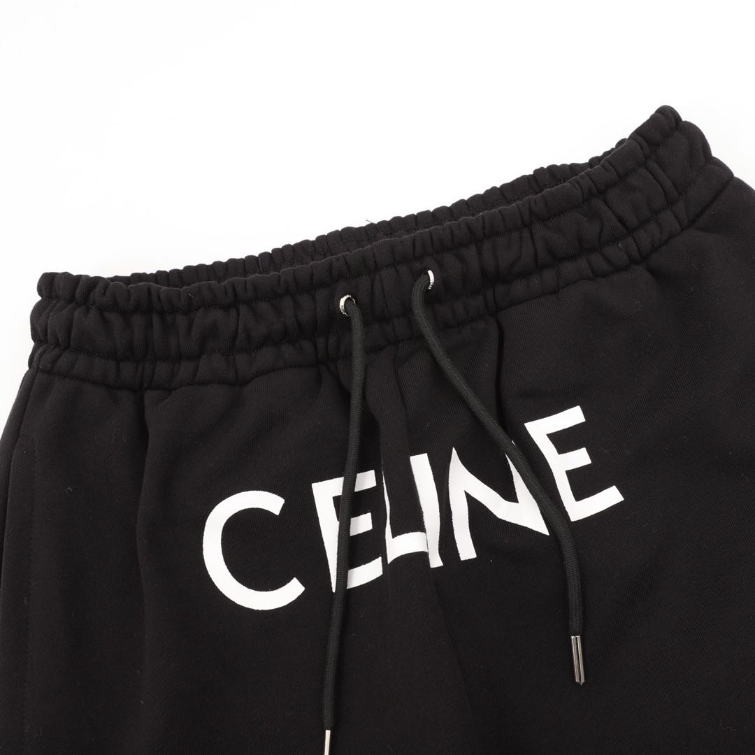 CELINE Track Pants / Cotton Fleece "Black/White"（2Z056052H-38AW）
