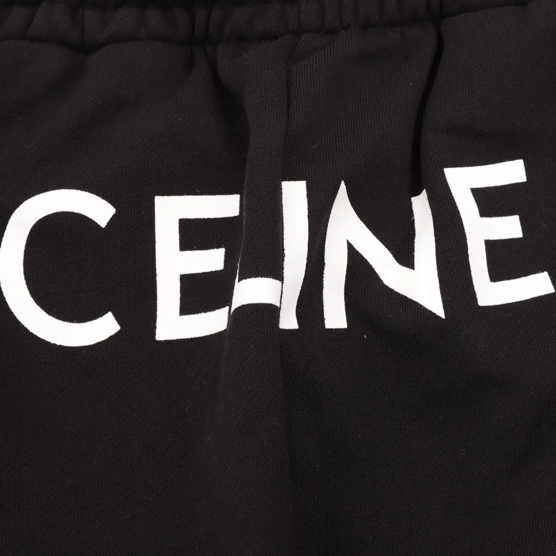 CELINE Track Pants / Cotton Fleece "Black/White"（2Z056052H-38AWO）