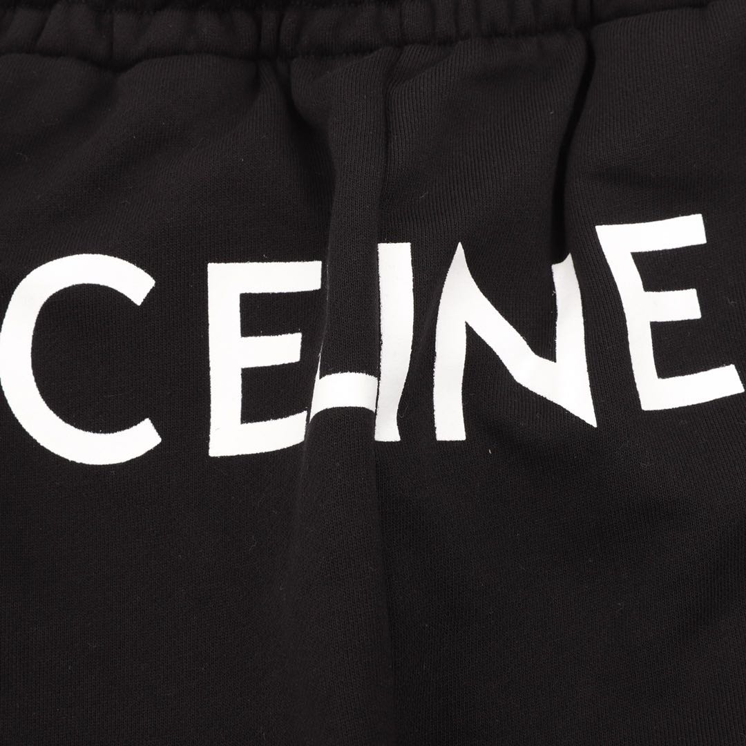 CELINE Track Pants / Cotton Fleece "Black/White"（2Z056052H-38AW）