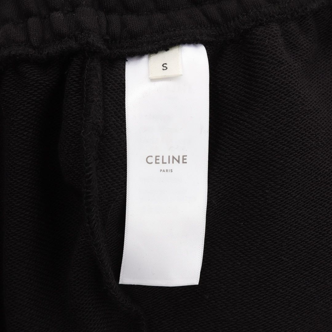 CELINE Track Pants / Cotton Fleece "Black/White"（2Z056052H-38AW）