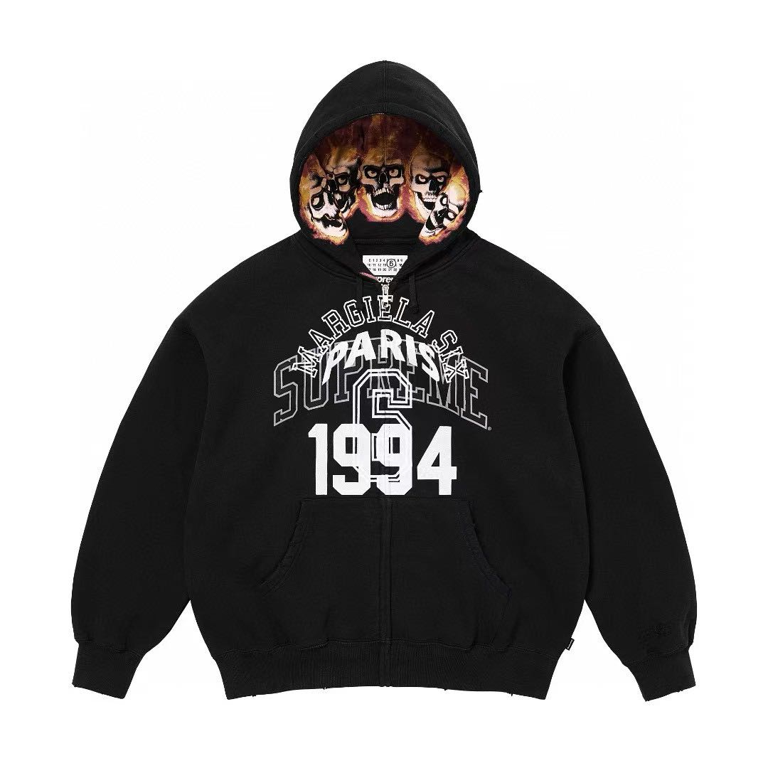 Supreme x MM6 Maison Margiela Zip Up Hooded Sweatshirt （SUP-SS24 