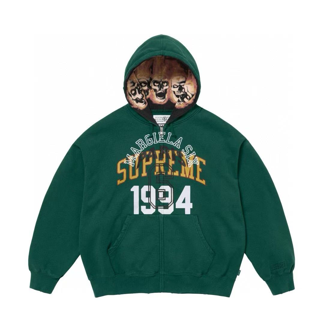 Supreme x MM6 Maison Margiela Zip Up Hooded Sweatshirt （SUP-SS24-113）