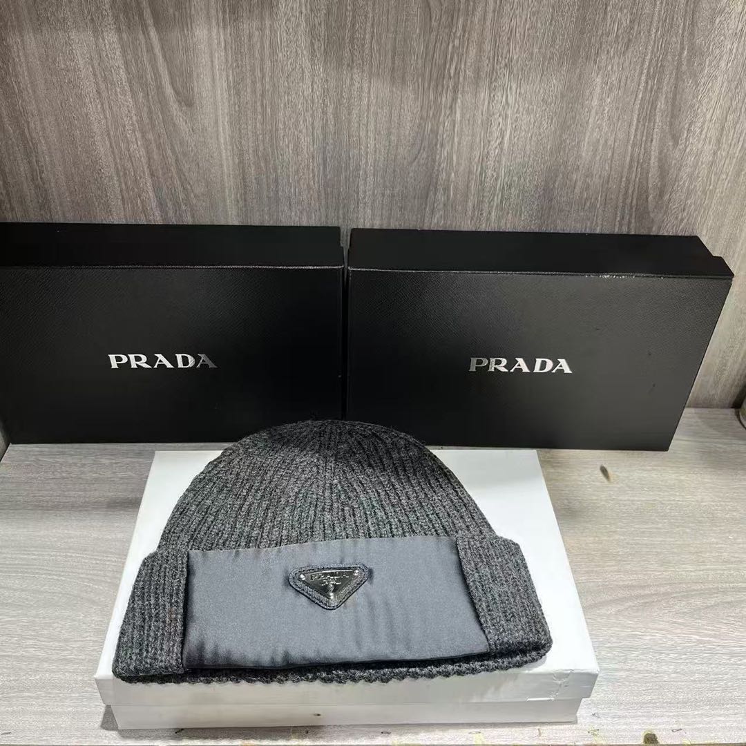 PRADA Re-Nylon Gabardine and Wool Cap（UMD446_1WTO_F0002_S_202）