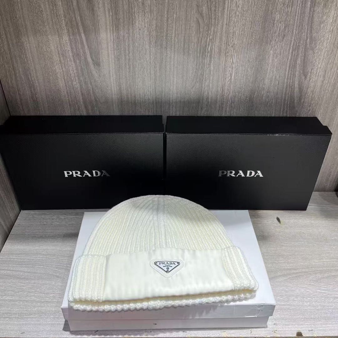 PRADA Re-Nylon Gabardine and Wool Cap（UMD446_1WTO_F0002_S_202）