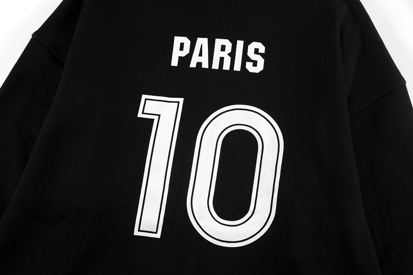 Balenciaga Paris Soccer Zip-up Hoodie Medium Fit 'Black White'(744457TPVS61070）