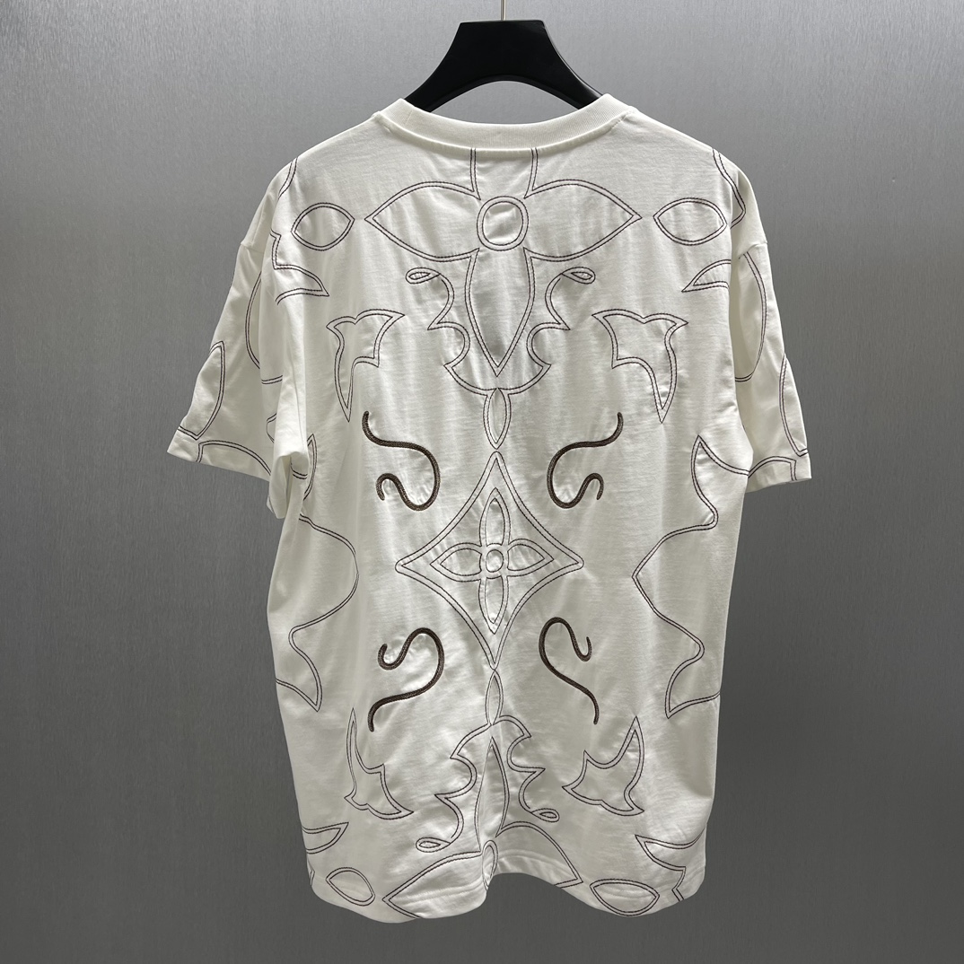 Louis Vuitton Embroidered Cotton T-Shirt（1AFWVN)