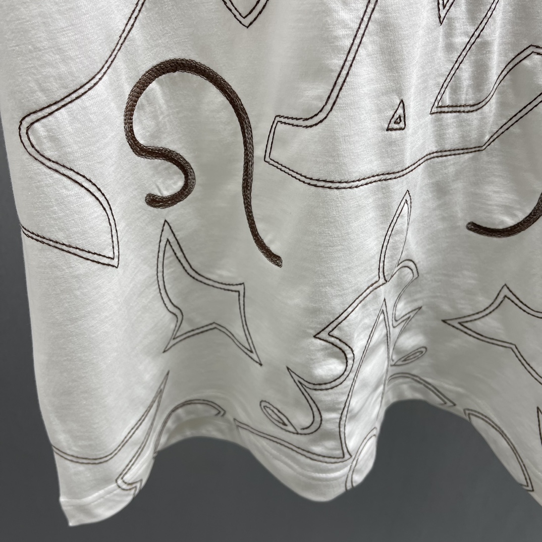 Louis Vuitton Embroidered Cotton T-Shirt（1AFWVN)