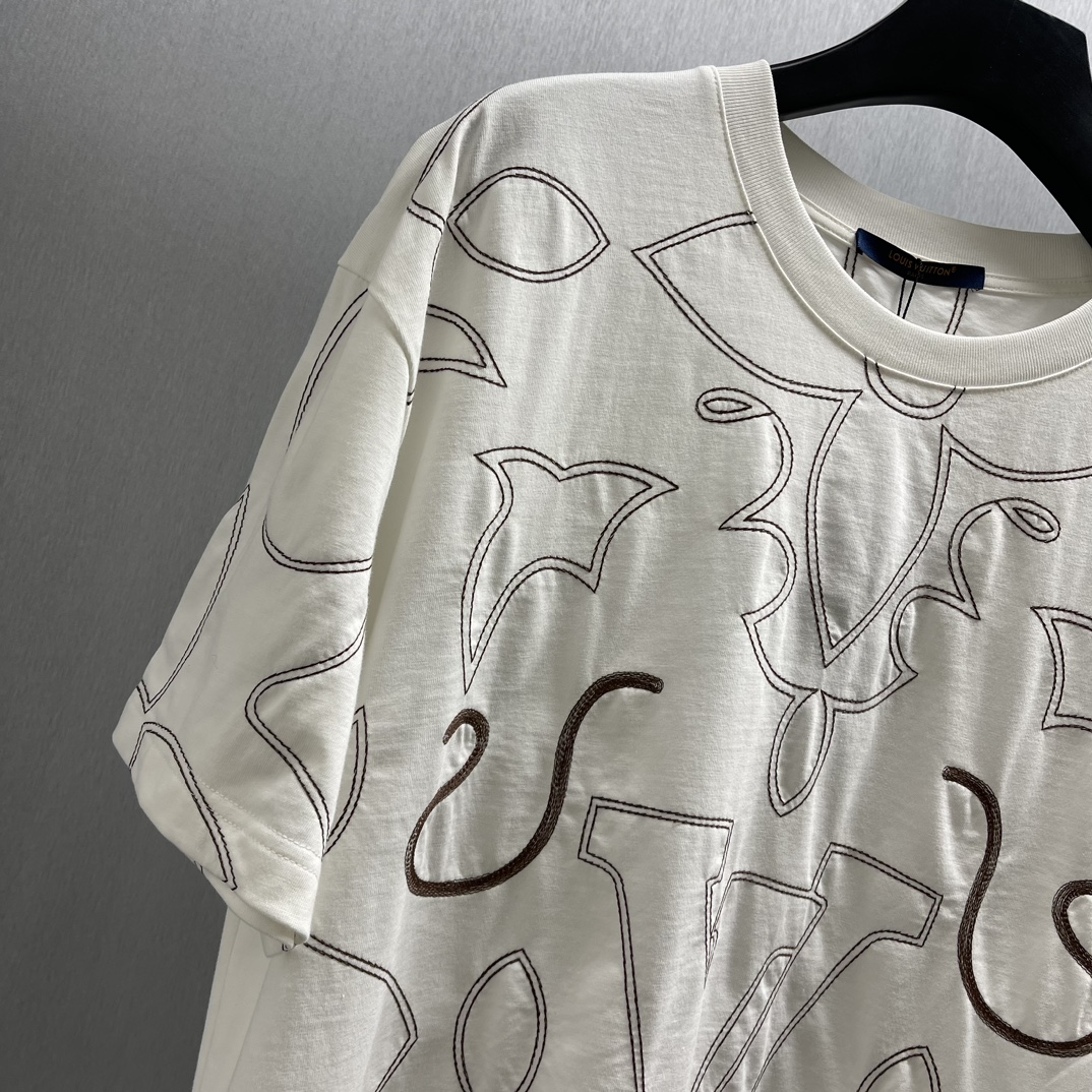 Louis Vuitton Embroidered Cotton T-Shirt（1AFWVN)