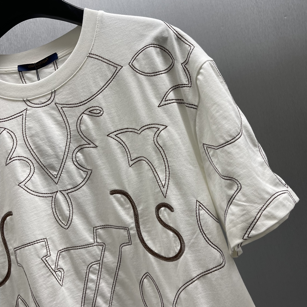 Louis Vuitton Embroidered Cotton T-Shirt（1AFWVN)