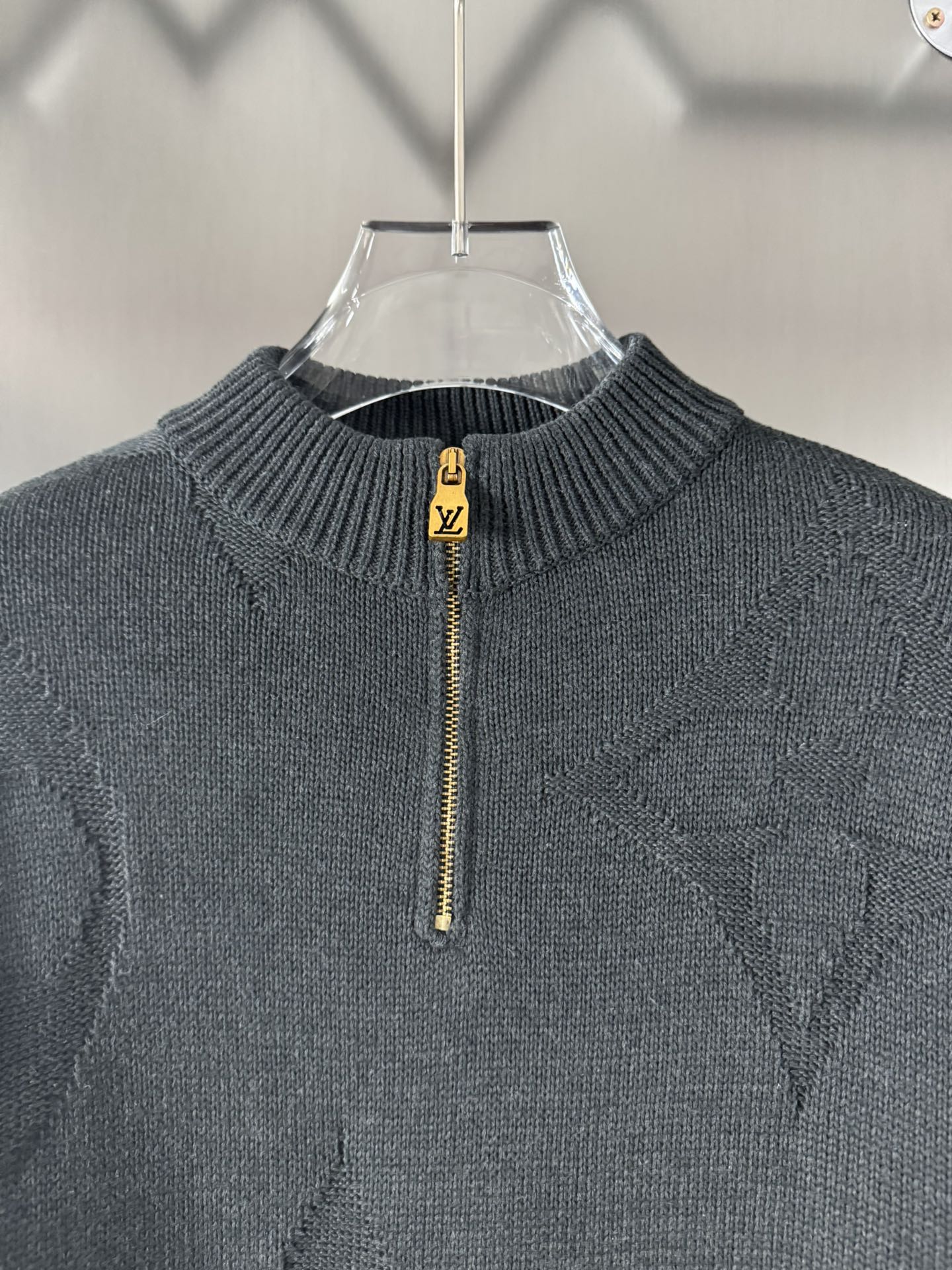 Louis Vuitton Monogram jacquard wool half-zip pullover（1AFXY5）