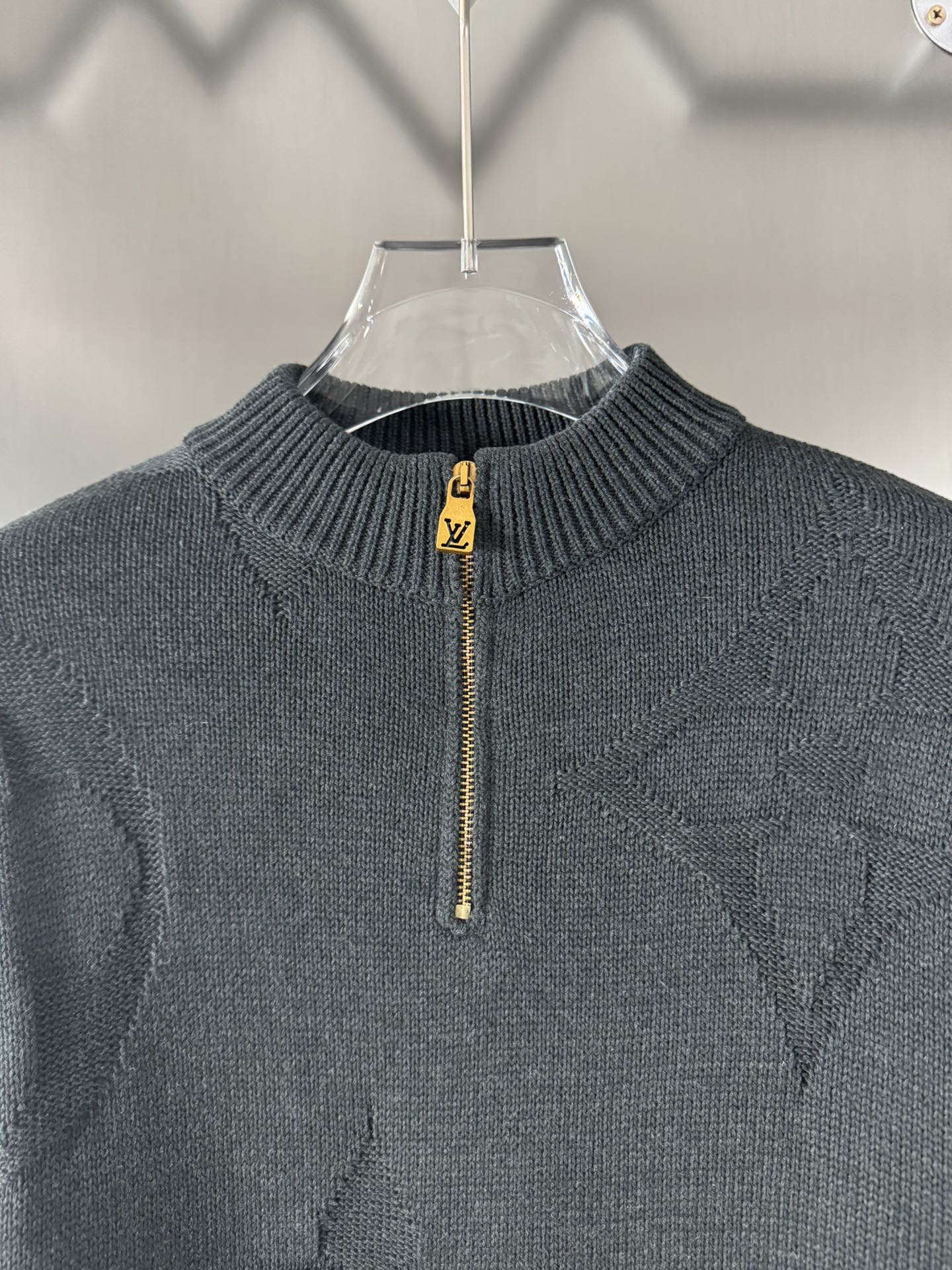 Louis Vuitton Monogram jacquard wool half-zip pullover（1AFXY5）
