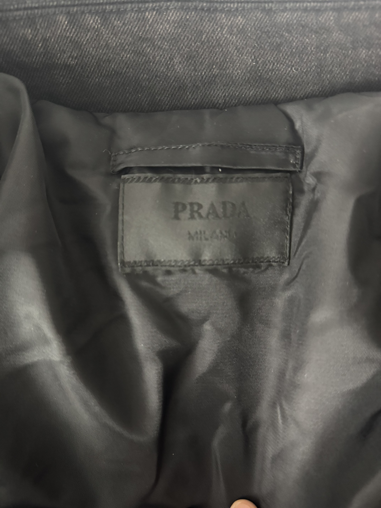 PRADA Padded Denim Bomber Jacket (GEB268-142D-F0631-S-OOO）