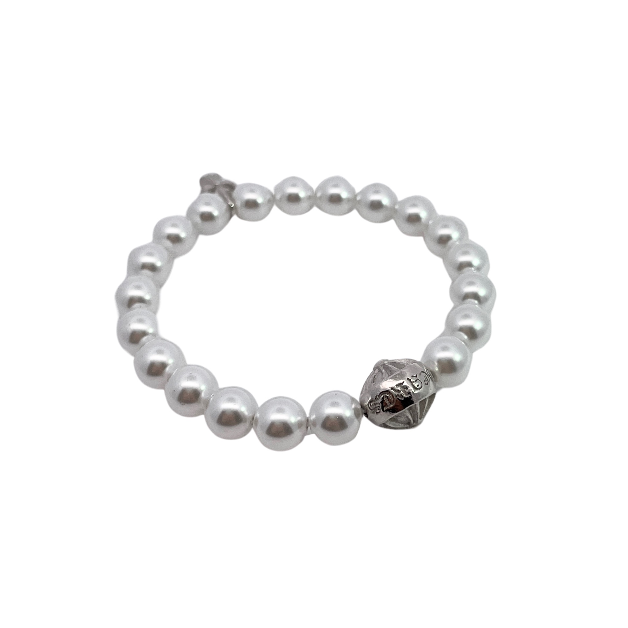 𝐂𝐡𝐫𝐨𝐦𝐞 𝐡𝐞𝐚𝐫𝐭𝐬 Pearl Cross Bracelet（CHROME HEARTS 210）