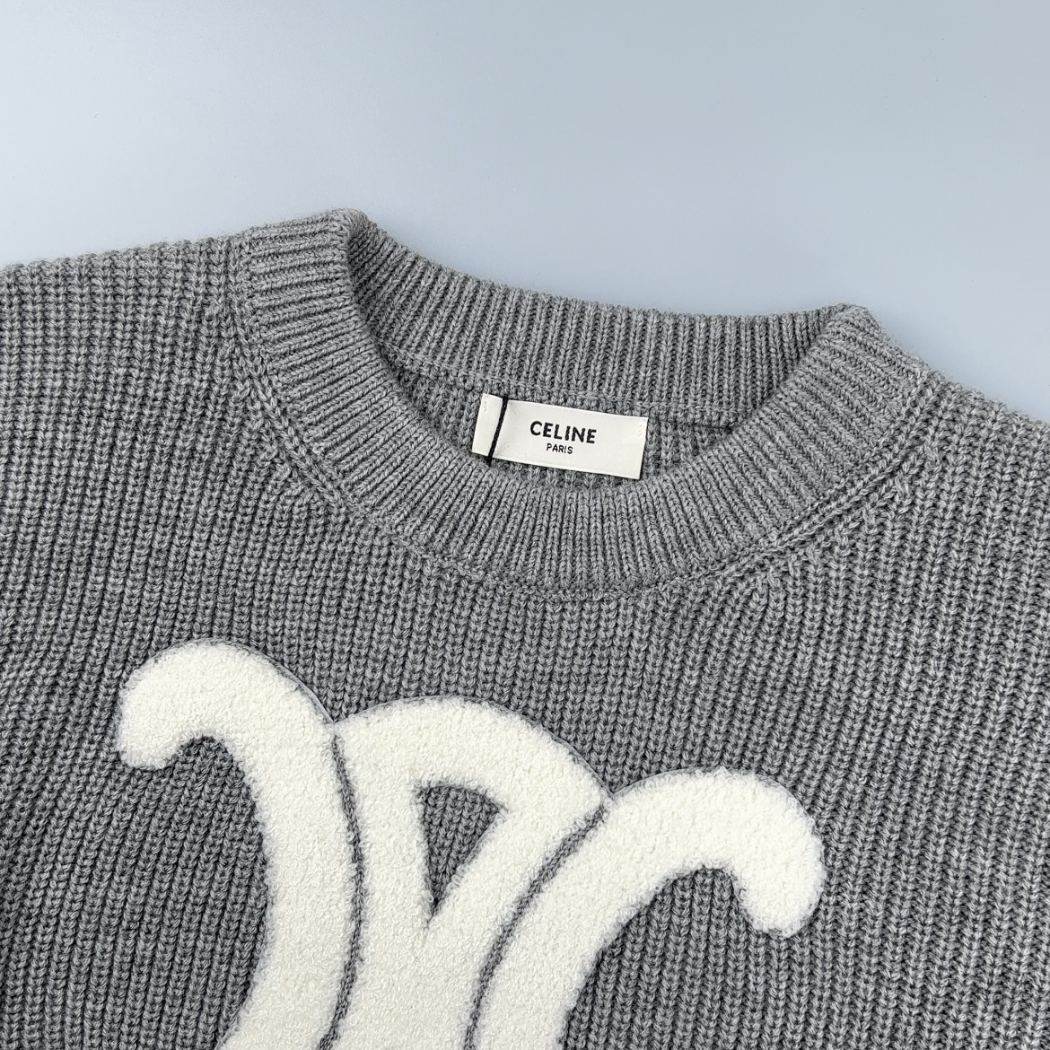 CELINE Triomphe crew neck sweater  (RY0GS423P-09GM）
