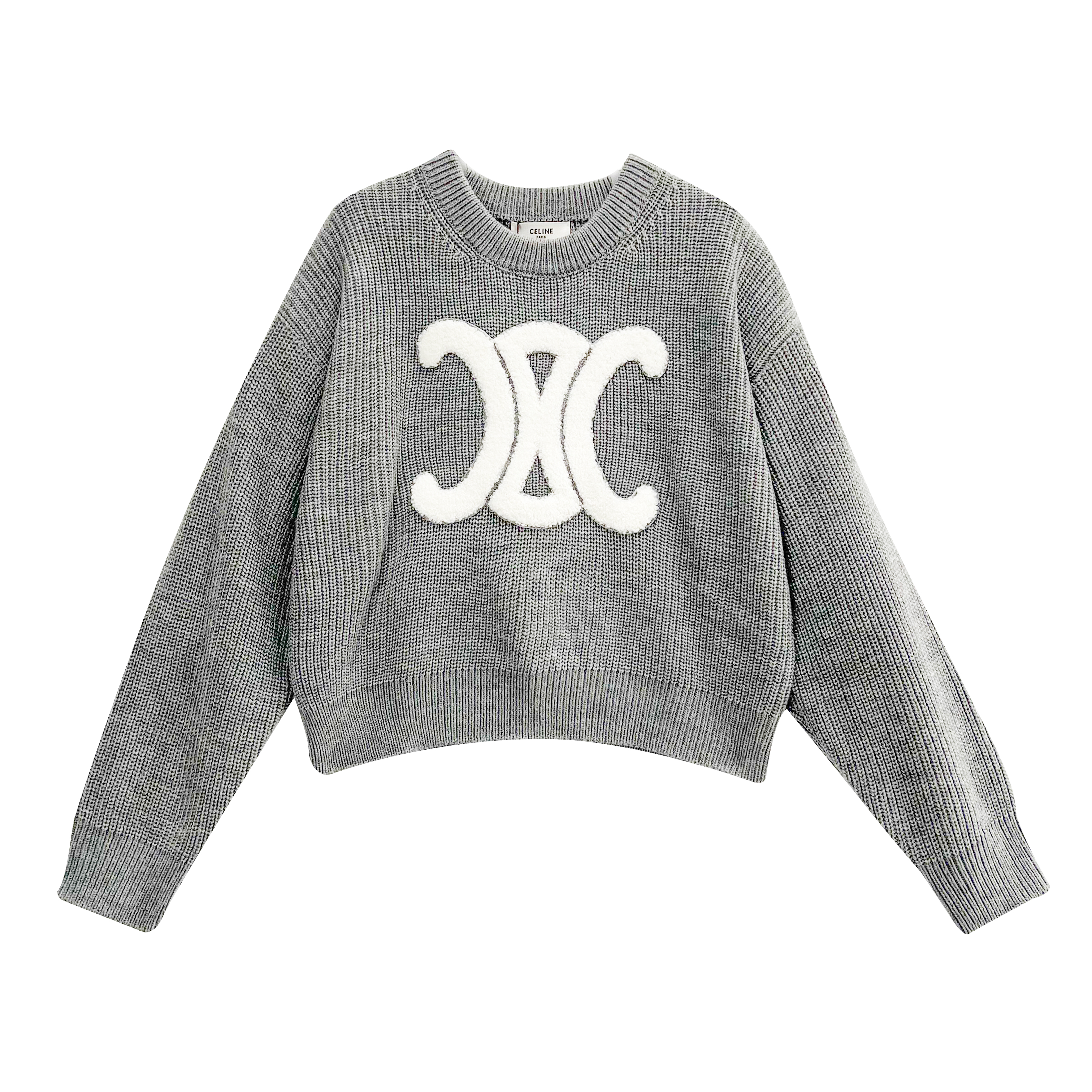 CELINE Triomphe crew neck sweater  (RY0GS423P-09GM）