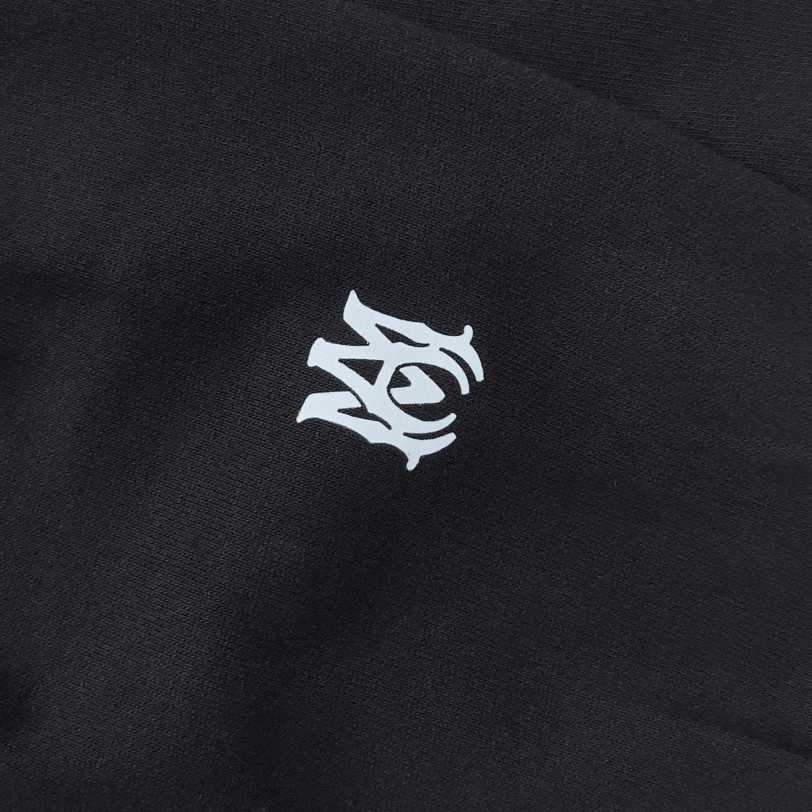 Amiri Staggered Logo Hoodie 'Black'(AMJYHD1052-BLACK）