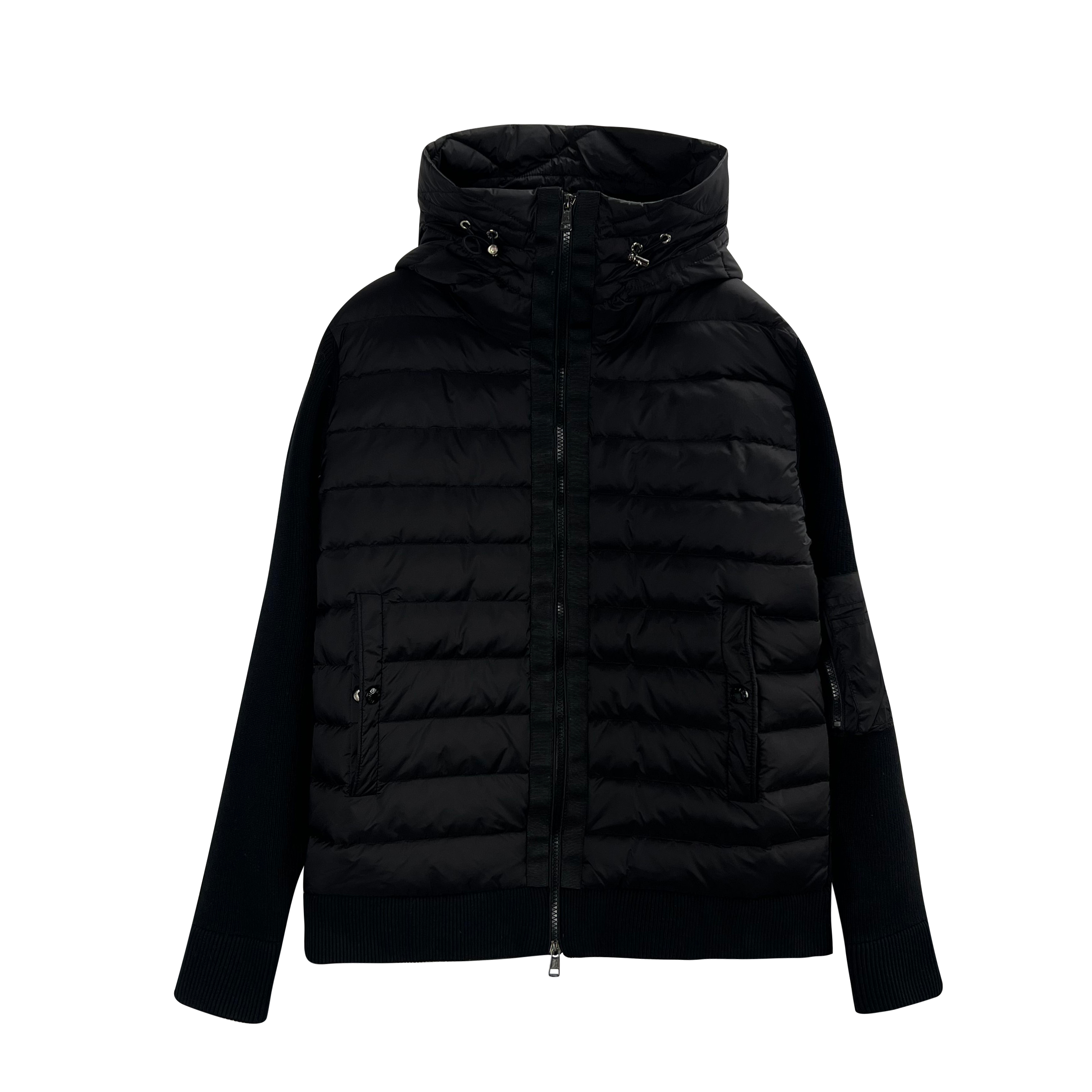 MONCLER Men's Logo Patch Knit Hooded Padding-NFCバージョン（G20919B50800A9340777）