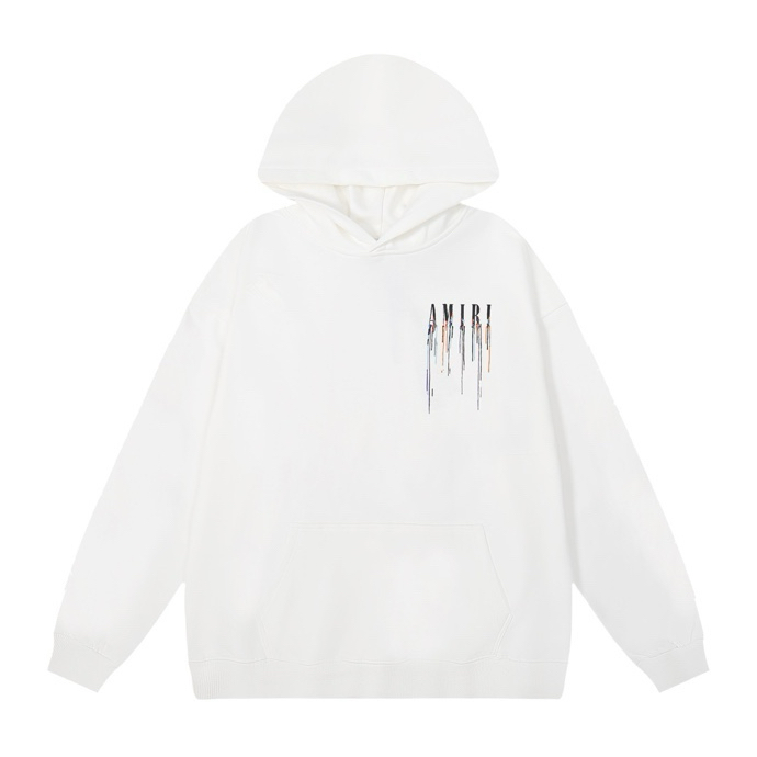 Amiri Embroidered Paint-Drip Hoodie (MJL034004BLACK）