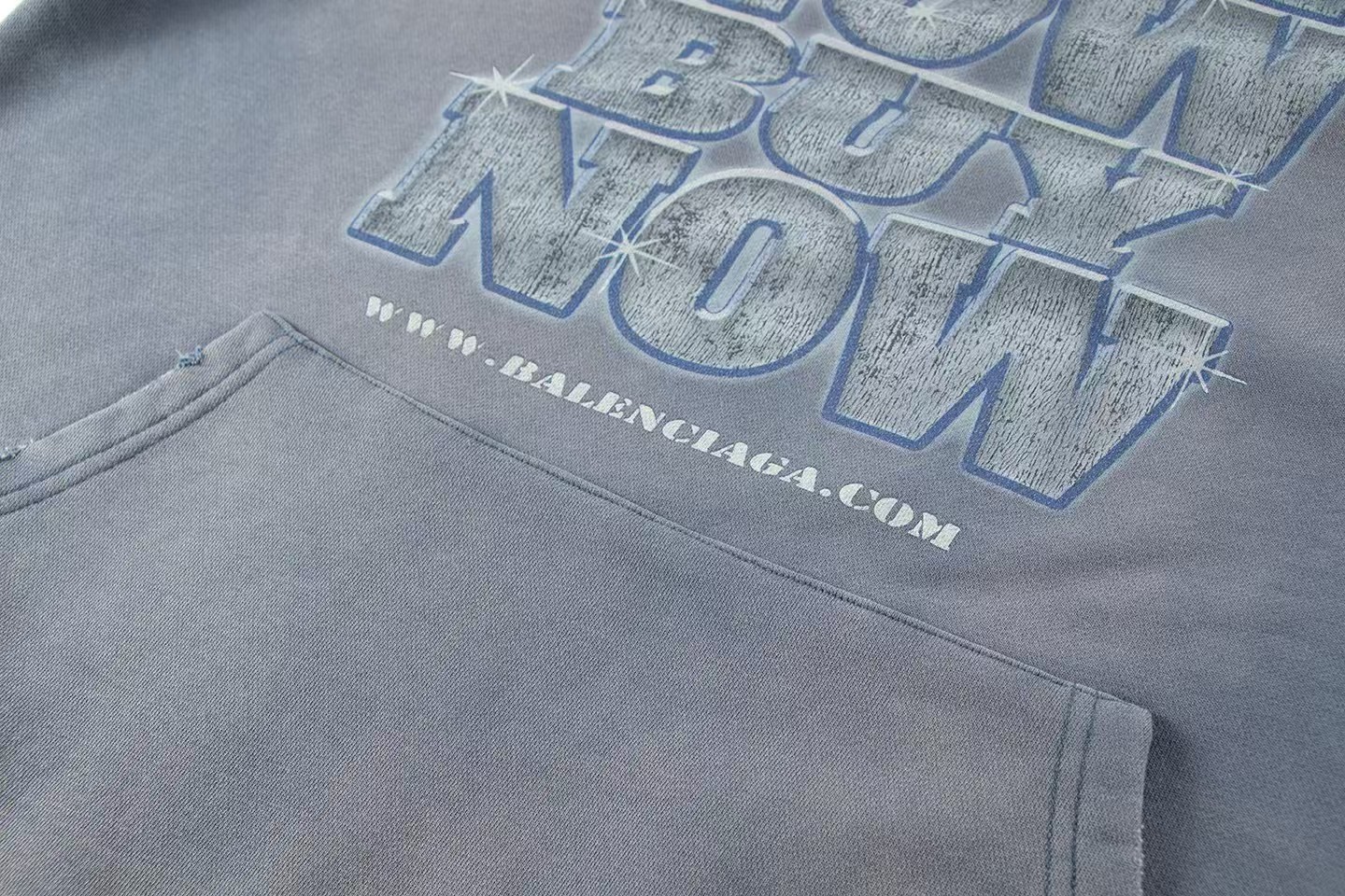  Balenciaga Snbn Hoodie 'Blue' (739024TQVE74108）