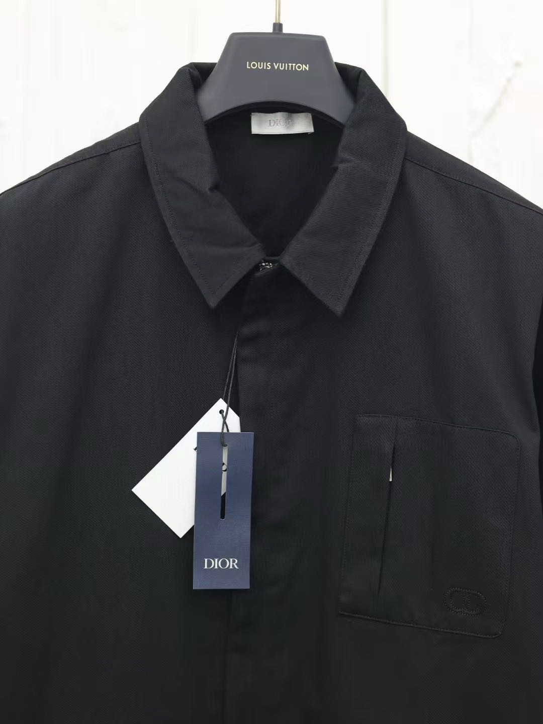 DIOR CD Icon embroidered shirt in cotton gabardine（513C542A6472_C989）