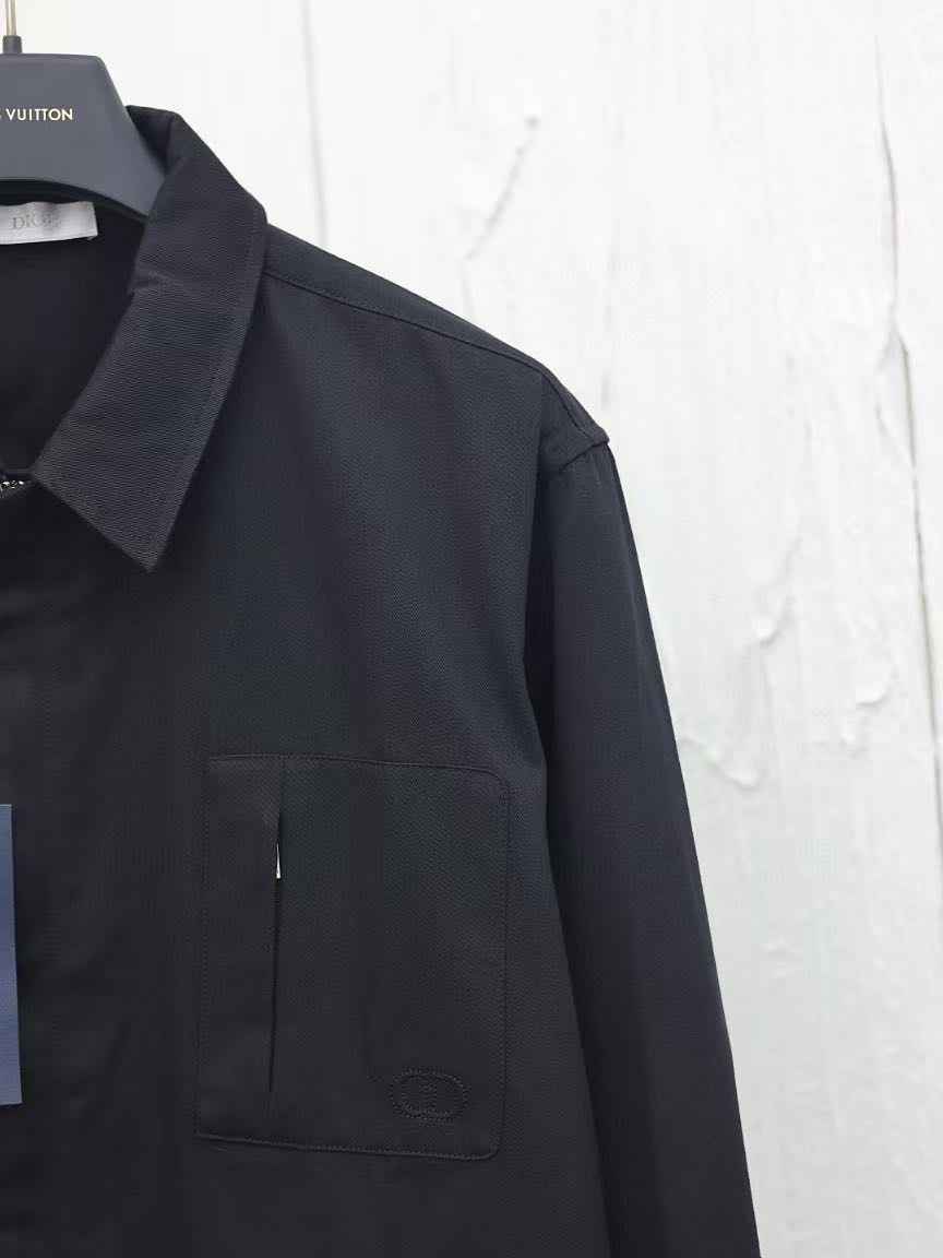 DIOR CD Icon embroidered shirt in cotton gabardine（513C542A6472_C989）