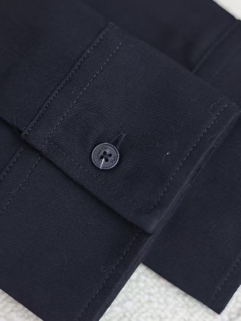 DIOR CD Icon embroidered shirt in cotton gabardine（513C542A6472_C989）