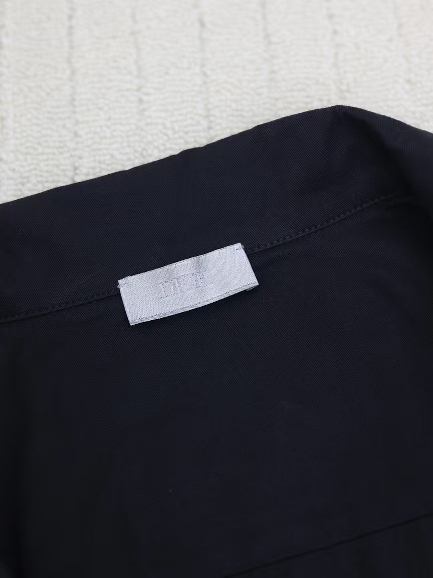 DIOR CD Icon embroidered shirt in cotton gabardine（513C542A6472_C989）