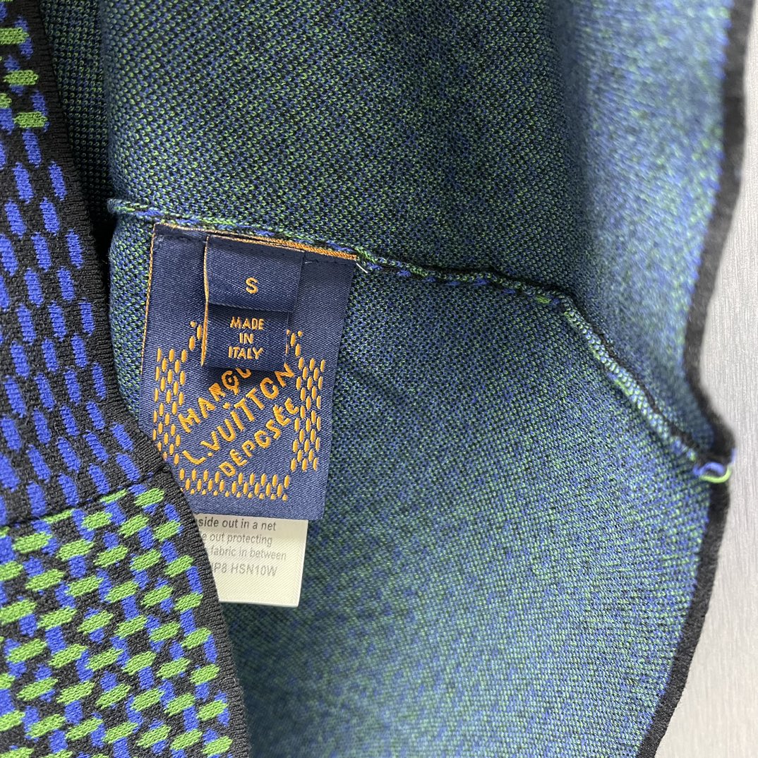 Louis Vuitton Damier Jacquard Short Sleeve Crew Neck（1AHEBC)