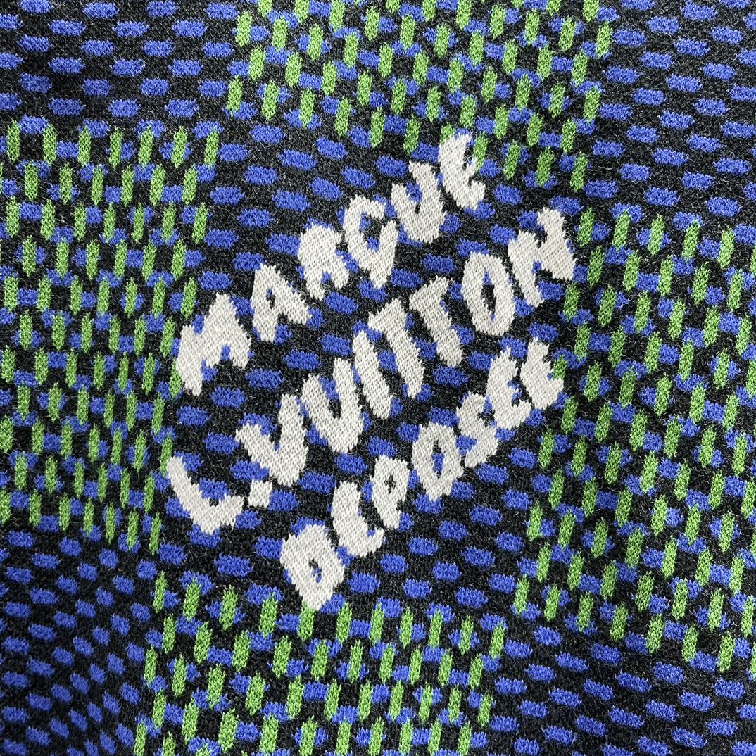 Louis Vuitton Damier Jacquard Short Sleeve Crew Neck（1AHEBC)