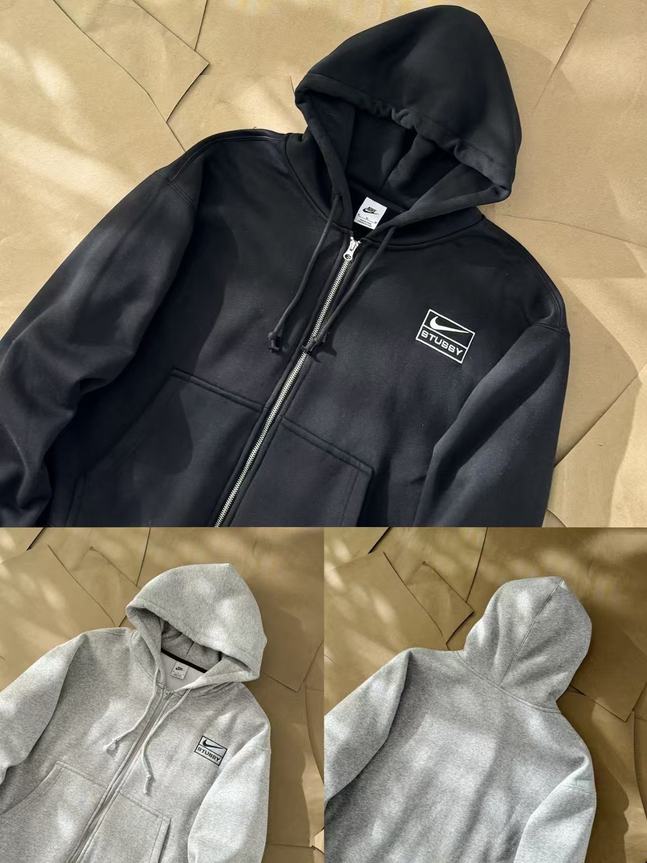 Nike x Stussy Full-Zip Fleece Hoodie "Gray"（FJ9181-050）