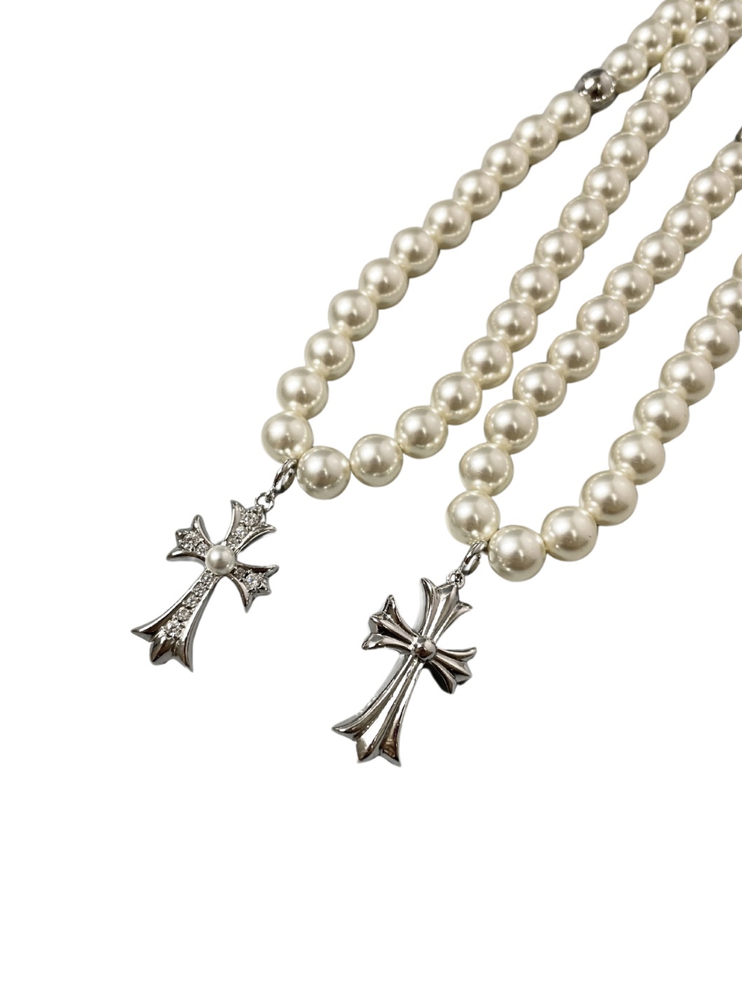 CHROME HEARTS Pearl Cross Necklace（CHROME HEARTS 246）