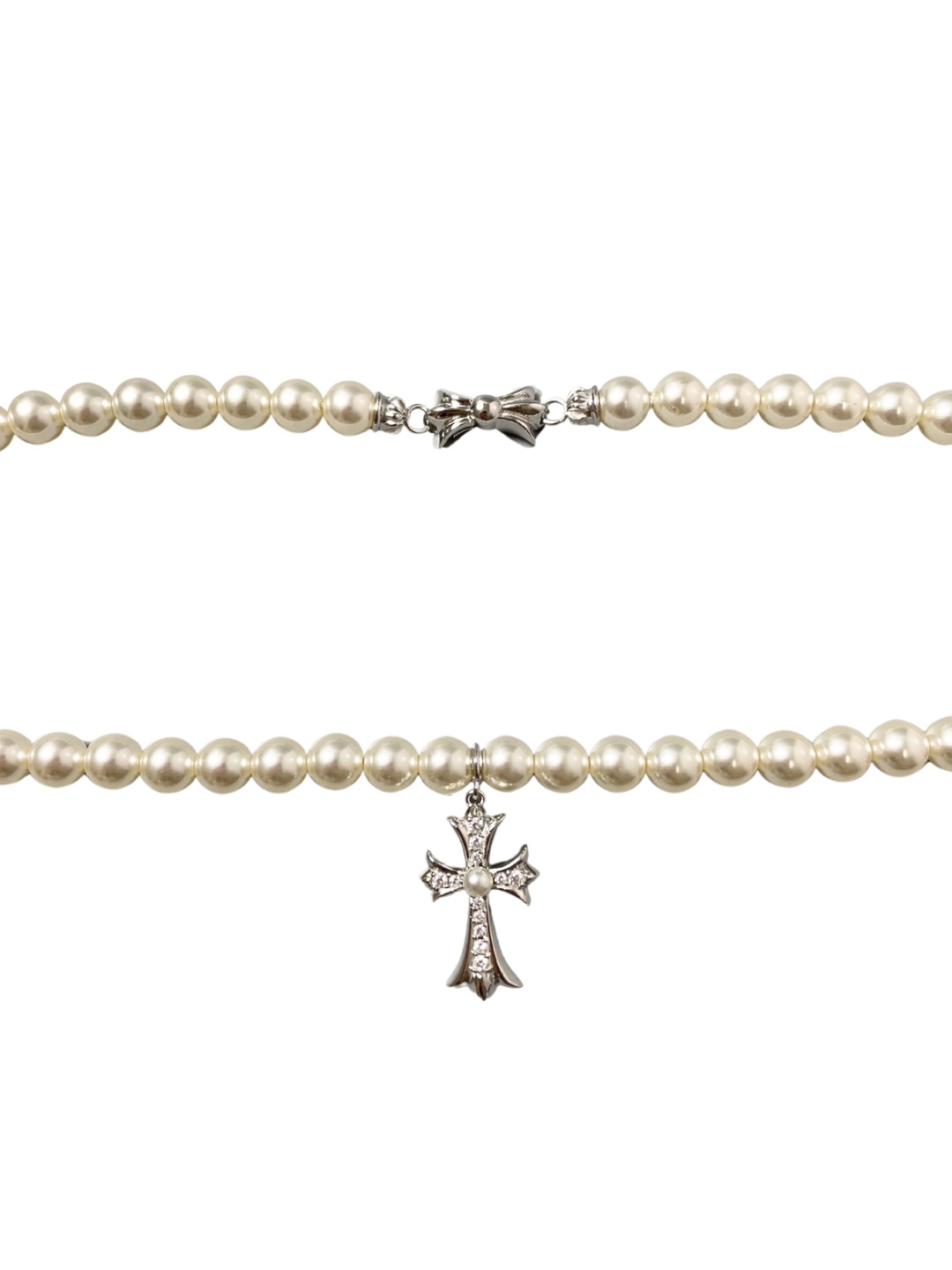 CHROME HEARTS Pearl Cross Necklace（CHROME HEARTS 246）
