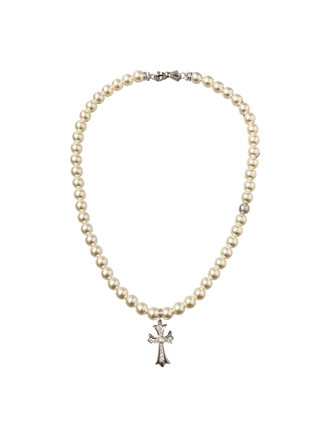 CHROME HEARTS Pearl Cross Necklace（CHROME HEARTS 246）