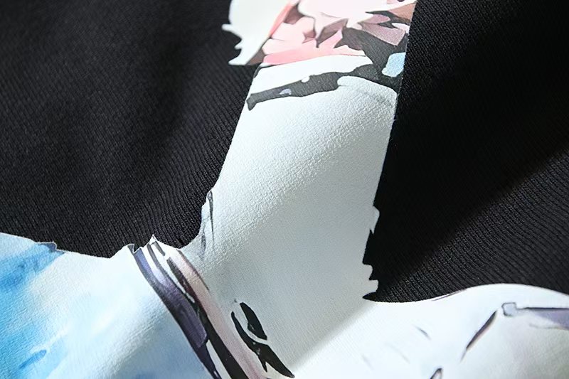 Off-White Side Stripe Round Neck Ordinary Version Black（OMBA025R190030121088）