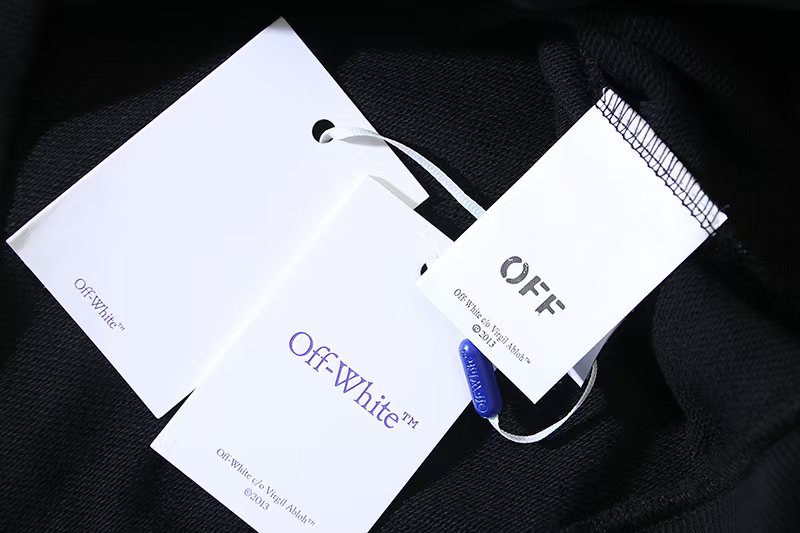 Off-White Side Stripe Round Neck Ordinary Version Black（OMBA025R190030121088）