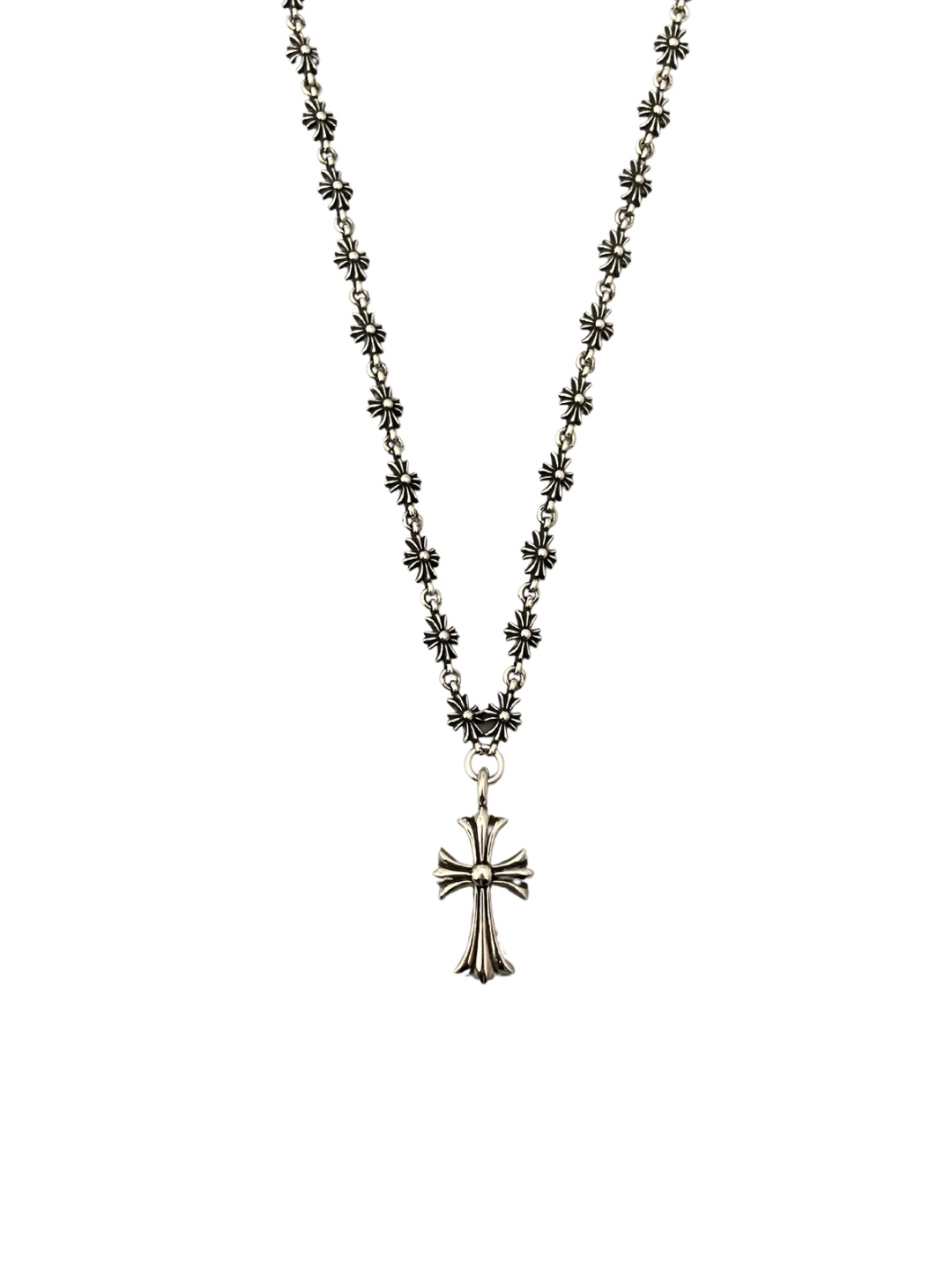 CHROME HEARTS Blue Zircon Cross Necklace（CHROME HEARTS 340）