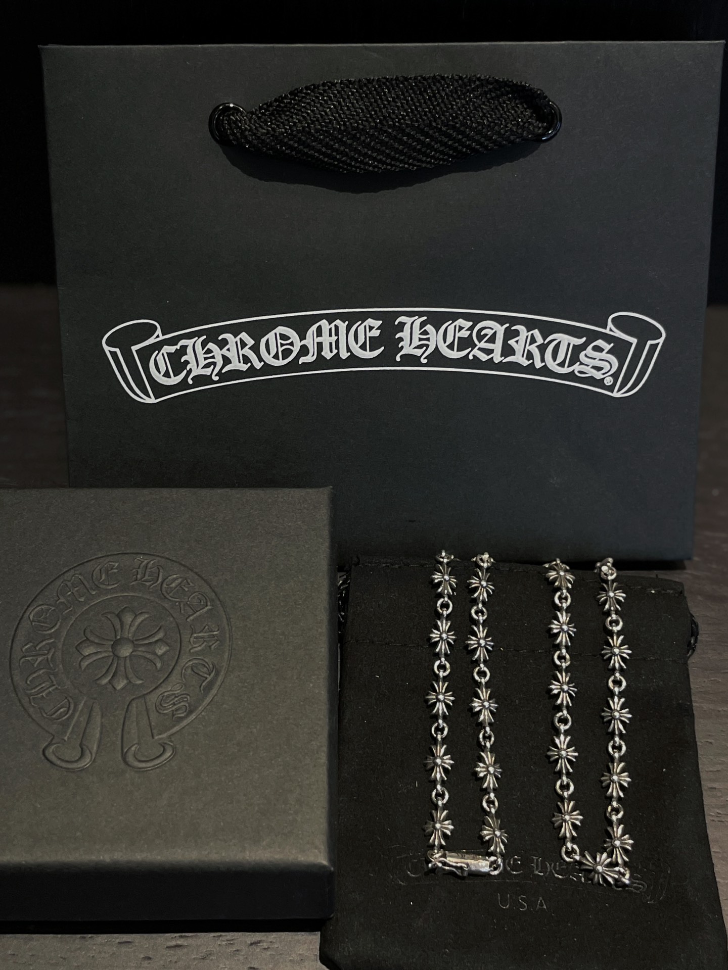 CHROME HEARTS Sterling Silver Cross Necklace（CHROME HEARTS 359）