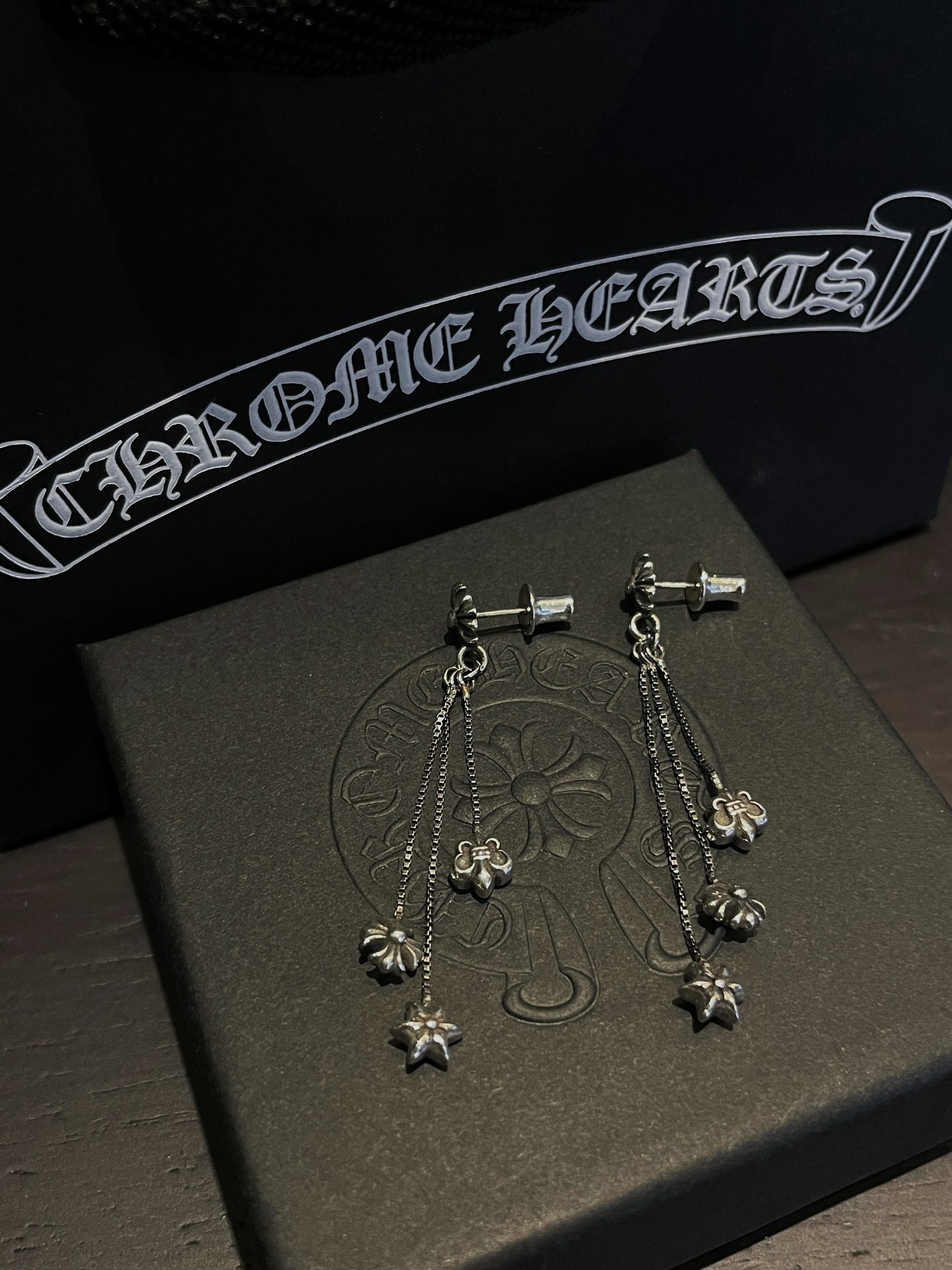 Chrome Hearts Cross Tassel Stud Earrings（CHROME HEARTS 352）