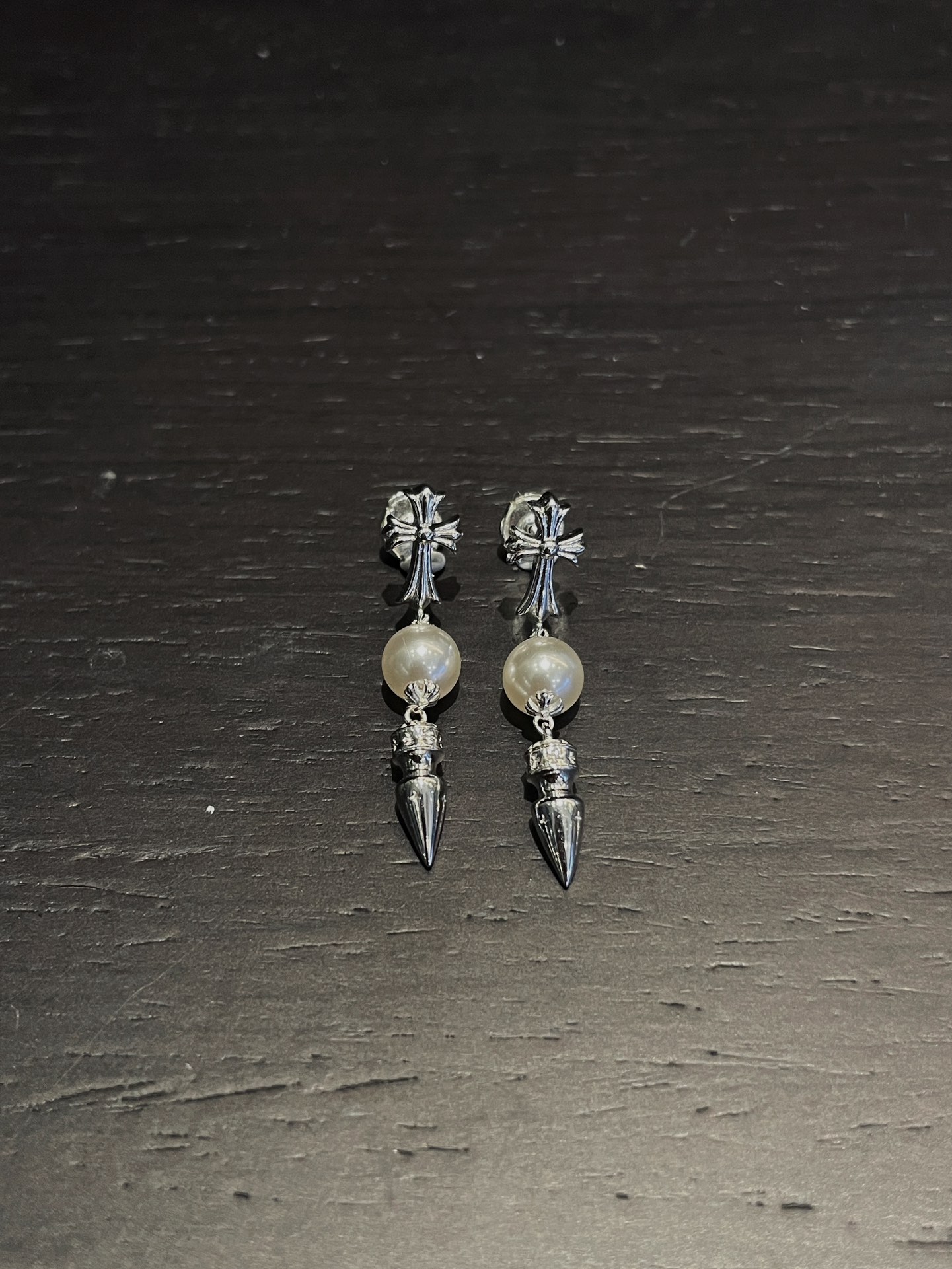 Chrome hearts xmikimoto joint cross bullet tassel earrings（CHROME HEARTS 318）